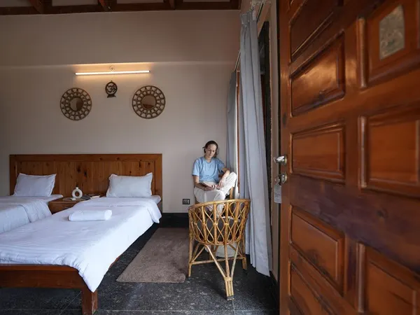 Shared accommodation for 300hr yoga students in Rishikesh Shared room for 300 hour yoga students in Rishikesh with peaceful stay